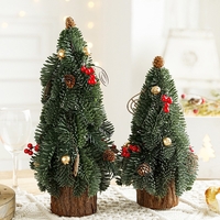 Decoratiune Craciun pentru Masa, Flippy, Ornament de Decor Model Brad de Craciun de Dimensiuni Mici, pentru Birou si Interior, din Plastic 30 x 15 x 15 cm, Verde