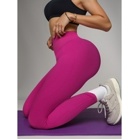 Pantaloni de Fitness/Yoga, Flippy, pentru Femei, Material Elastic, Spandex, Talie Inalta, Roz, Marime S