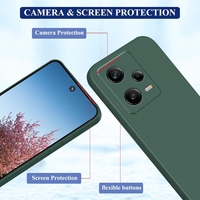 Husa de Protectie, Vafy, pentru Xiaomi Redmi Note 12 Pro 5G, Liquid Silicone, cu Microfibra pe Interior, Protectie Antisoc, Compatibil Incarcare Wireless, Verde