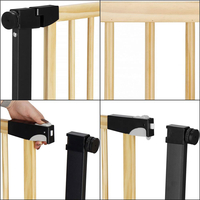 Poarta de siguranta Safety Gate pentru scari, ajustabila, din lemn cu structura otel, 96-103cm, negru maro