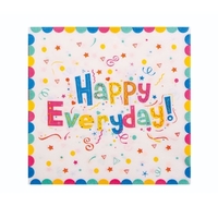 Set 20 Servetele de Masa, Vafy, din Hartie, 33 x 33 cm, Model Happy Everyday, Multicolor