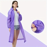 Pelerina de Ploaie, Flippy, pentru Adulti 150-180 cm, din EVA, Impermeabila, Rezistenta la Vant, Inchidere cu Capse, 140 g, Mov