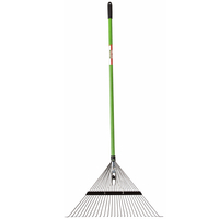 Grebla gradina pentru frunze cu dinti reglabili, maner fibra de sticla 150 cm, cap din otel, 58x40x150 cm, verde