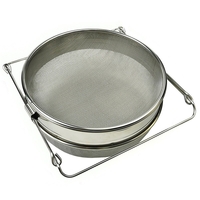 Strecuratoare Apicola, Flippy, din Inox, Dubla, Filtrare Miere, 25 x 25 x 10 cm, Gri