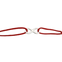 Martisor Bratara Argint 925, Jolie, Model Infinit, Martisor de 1 Martie, cu Snur Rosu, Argintiu