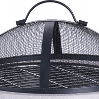 Semineu de exterior pentru terasa sau gradina din placa de magneziu, cu grill pentru gratar, 43x43x39cm