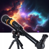 Telescop pentru copii cu stativ si 2 oculare pentru observarea cerului, 46x43x33 cm, negru