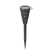 Set 12 Lampi Solare Led pentru Gradina, Flippy, Tip Torta, 36 x 6.8 cm, Buton On-Off, Lumina Multicolor, Negru