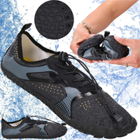 Pantofi plaja si apa, talpa cauciuc antiderapanta, material respirabil, negru, marimea 41