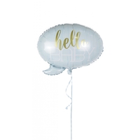 Balon din Folie Metalizata, Vafy, Figurina Norisor, Tema Hello Baby , 59x50 cm, Ambalaj Individual, Pai Inclus, Umflare cu Aer sau Heliu, Albastru
