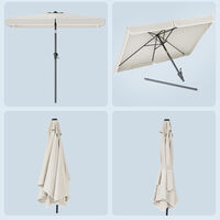 SONGMICS Umbrela de gradina cu manivela, UPF 50+, inclinare 30°, structura metalica, 300x200 cm, bej