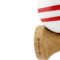 Kendama X CHICANOS Originala, Profesionala, Flippy, Big Cups V2, Super Sticky cu Cupe Mari, Rulment Metalic, din lemn 18 cm, Ata 55 cm, Negru/Alb