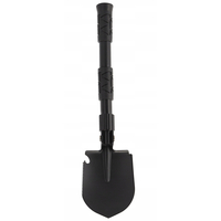 Lopata pliabila multifunctionala 5 in 1 pentru camping si gradina, otel mangan, 41 cm, negru