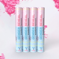 Tun Confetti, Flippy, Model Gender Reveal, Confetti Cannons, 40 cm, Ambalaj din Carton, Eliberare prin Rasucire, Roz