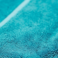 Pachet prosop albastru microfibra ultra absorbant AMOS fluffy 1000 GSM 60*80cm + manusa albastra CADOU