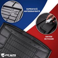 Covor auto portbagaj Frogum pentru Volkswagen Polo IV 3 2001-2009, Cauciuc, Negru