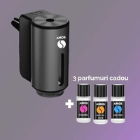 Set Amos Mini: set parfumuri Mov, Roz, Turcoaz + 1 difuzor mini gri inchis CADOU