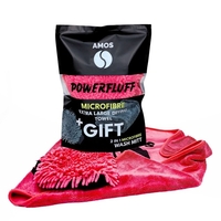 Pachet prosop roz microfibra ultra absorbant AMOS fluffy 1000 GSM 60*80cm + manusa roz CADOU