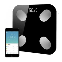 Cântar digital inteligent Bluetooth negru cu ecran LED și tehnologie STEP-ON