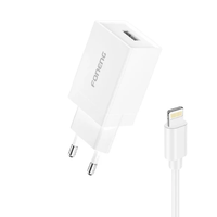 INCARCATOR PRIZA FONENG K210 + cablu IPH 2.1A 10W 1XUSB alb