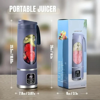 Blender portabil electric 450ml pentru smoothie si shake, reincarcabil USB Type-C, mov
