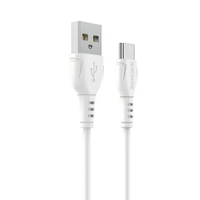 CABLU DATE TELEFON BOROFONE BX 51 USB TIP A LA TYPE-C 3A 1 METRU ALB
