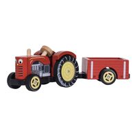 Set Tractor din Lemn cu Remorcă Detașabilă Le Toy Van, Roșu