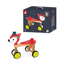 Bicicletǎ din lemn fără pedale Janod - Vulpița Baby Forest, 12-36 luni