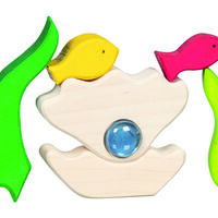 Puzzle din lemn Goki Evolution - Luminile mării, 32 piese