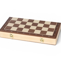 Joc de Șah Magnetic Goki, din Lemn, Cutie Pliabilă pentru Călătorii, 27.6 x 27.6 cm