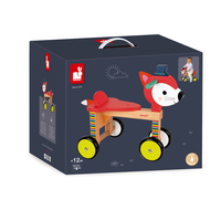 Bicicletǎ din lemn fără pedale Janod - Vulpița Baby Forest, 12-36 luni