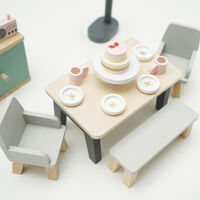 Mobilier casuta papusi, Le Toy Van, dining room, 18 piese, din lemn