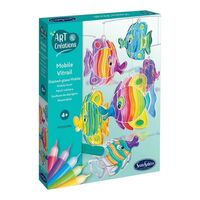 Kit Creativ Carusel Vitraliu pentru Copii, Sentosphere - Pești Colorați