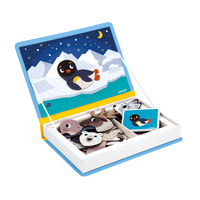 Joc educativ magnetic Janod, Magneti'book Animale Polare, 40 piese 3 ani+