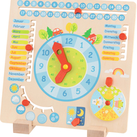 Calendar Anual și Ceas din Lemn Goki, limba germana