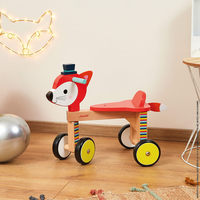 Bicicletǎ din lemn fără pedale Janod - Vulpița Baby Forest, 12-36 luni