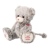 Jucarie de plus muzicala Kaloo K223004, Ursuletul Maé Prestige Grey cu melodie linistitoare, 31 cm, 0 luni+