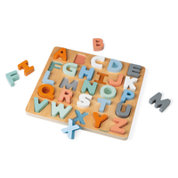 Puzzle alfabetic, Janod, din lemn, multicolor, 2-6 ani
