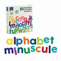 Set 80 de magneți din lemn Litere Mici Alfabet Vilac Minuscule