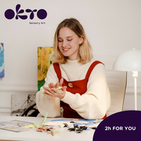 Set Pictură 3D cu Argilă Ușoară Okto Sensory Art - Waves (30x40 cm)