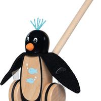 Jucărie de Împins din Lemn, Pinguinul Pablo,Goki,  18 luni+