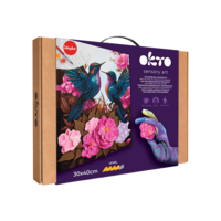 Set Pictură și Modelare 3D Okto Sensory Art - Hummingbirds in Love (Păsări Colibri Îndrăgostite), 30 x 40 cm