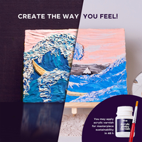 Set Pictură 3D cu Argilă Ușoară Okto Sensory Art - Waves (30x40 cm)