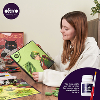 OKTO Sensory Art - Set pictură 3D cu argilă ușoară, Manga Ground (29x29 cm)