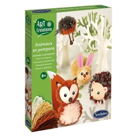 Kit Creativ Animale din Pompone, Sentosphere - Set de Creat Jucării din Lână