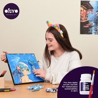 Set pictură 3D cu argilă ușoară OKTO Sensory Art - Manga Water (29 x 29 cm)