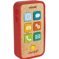 Jucǎrie, Telefon mobil Janod din lemn cu sunete, 18 luni