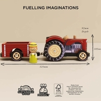 Set Tractor din Lemn cu Remorcă Detașabilă Le Toy Van, Roșu