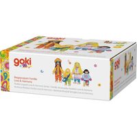Set de păpuși flexibile din lemn „Love & Harmony Family” în stil retro, Goki
