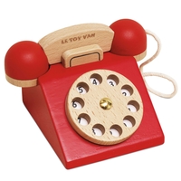 Telefon din lemn, Le Toy Van, rosu